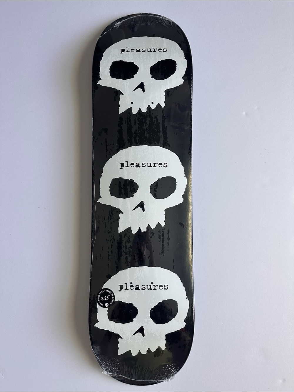 PLEASURES x ZERO “Skull” Skateboard Deck 8.25”